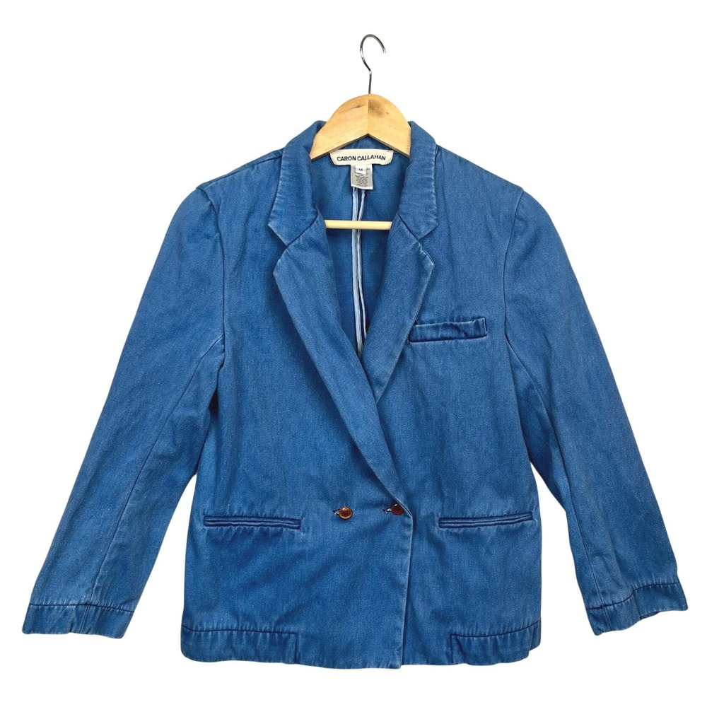 Caron Callahan Denim Blazer M Indigo‎ Japanese Workwear Double Breasted Utility